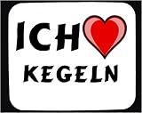 Mauspad mit Ich liebe Kegeln Dekoration