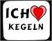 Küche & Haushalt : Mauspad mit Ich liebe Kegeln Dekoration
