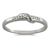 9ct White Gold Ladies S Shape Eternity Ring Set with 10pts of Diamonds