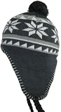 Fleece Lined Chullo Ski Toque Knit Skull Cap Beanie Snow Hat Snowboard Ear Flaps