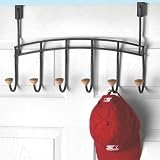 Spectrum 77910 Cambridge 6-Hook Rack Over-The Door, Black