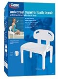 Bathtub Transfer Bench with Cut Out and Commode Pail, by Rubbermaid - 1 Ea