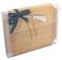 Cosmopolitan Home by Mud Pie, 7-1/4-Inch by 8-3/4-Inch Rubberwood Cutting Board with Debossed Monogram and Metal Spreader with Monogrammed Initial W
