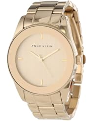 Anne Klein Womens AK/1264CHGB Everyday Classics Wall-To-Wall Crystal Gold-Tone Bracelet Watch