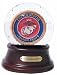 Us Marine Insignia In Musical Globe, Wood Base, Plays Branch'S Song