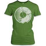 Broken Vinyl (White) Ladies Fne Jersey T-Shirt