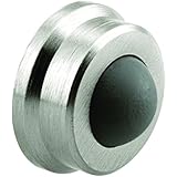 Prime-Line Products J 4647 Wall Stop, 1 in. Outside Diameter, Cast Brass, Brushed Chrome w/Rubber Bumper