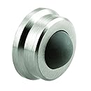 Prime-Line Products J 4647 Wall Stop, 1 in. Outside Diameter, Cast Brass, Brushed Chrome w/Rubber Bumper