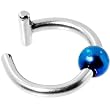 Illusion Steel Blue Non Pierced Clip On Ball Closure Ring