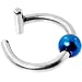 Illusion Steel Blue Non Pierced Clip On Ball Closure Ring