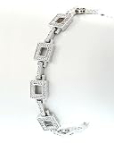 Jewelry : Square Link Pave Diamond Bracelet in white gold by Zasha Signature Jewelry
