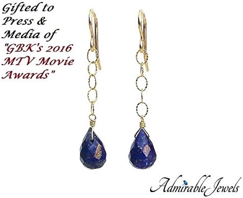 Lapis Lazuli Earrings, Rainbow Moonstone Earrings, London Blue Topaz Earrings, MTV Movie Awards Gifted Earrings