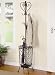 Metal Coat Rack with Umbrella Stand in Matte Brown