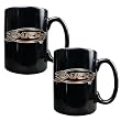 Anaheim Mighty Ducks 2pc Black Ceramic Mug Set - Primary Logo NHL Hockey