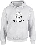 Keep Calm and Play ADC, Kids Printed Hoodie - Ash Grey/Black 5-6 Years