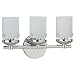 Sea Gull Lighting 40045-05 Bliss Three-Light Vanity, Chrome Finish with Cased Opal Etched Glass