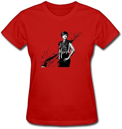 XUEJW Women's How To Get Away With Murder Cotton Round Collar T Shirt,XXL,Red