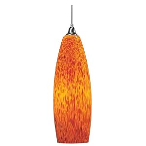 ET2 Lava E20209-05 Cone (18H x 6W) Art Glass 100 watt Pendant in Satin Nickel by ET2 Lighting