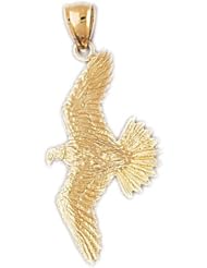 Dazzlers Solid 14k Gold Flying Eagle Charm Pendant Available in three colors from jewelsberry (weights: 3.3 grams only)