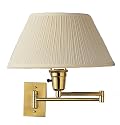 Grandrich G-3055 One-Light Upward Wall Sconce, Solid Brass Swingarm with Off White Mushroom Shade