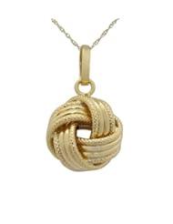 14k Yellow Gold Textured Love Knot Pendant