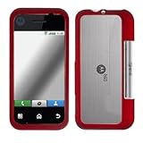 Red Rubber Feel Snap-On Cover Hard Case Cell Phone Protector for Motorola M ....
