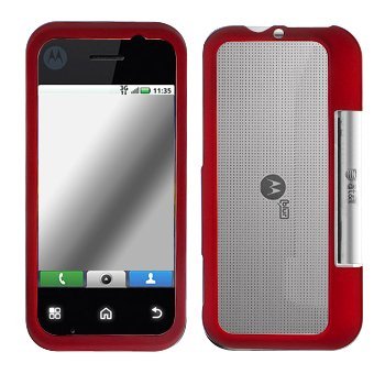 Best Price Red Rubber Feel Snap-On Cover Hard Case Cell Phone Protector for Motorola MB300/Backflip