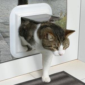 Trixie 38632 4-Wege Freilauft&uuml;r f&uuml;r Glast&uuml;ren, grau
