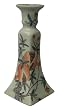 Vintage Asian candlesticks, Pomegranate design - hand painted porcelain (pair)