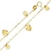 14K Yellow Gold Fancy Designer Heart Dangling Link title=