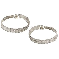 Handmade Jewelry Womens Anklets Silver Ankle Bracelet Pair 10 inches (sanklt108)
