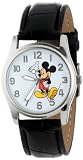 Disney Men's MCK809 Mickey Mouse Silver Case Black Strap Watch
