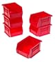 Akro-Mils 8212 Six Pack of 30210 Plastic Storage Stacking AkroBins for Craft and Hardware, Red