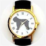 Bouviers Des Flandres Watch - Large Face, Black Leather