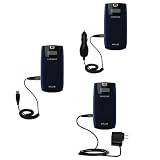 Deluxe Kit for the Samsung Helio Fin includes a USB cable with Car and Wall Charger - Gomadic Brand w/ TipExchange Technology