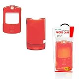 Valor (Translucent Red) Snap-On Case For Motorola V3 / V3C Razr Cellular Phone + 12V Rapid Car Charger ~ By PCMicroStore
