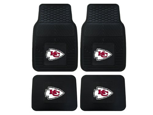 A Set of 4 NFL Universal Fit Front and Rear All-Weather Floor Mats - Kansas City Chiefs