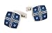 Elegant blue enamel and light blue Swarovski cufflinks with presentation box picture