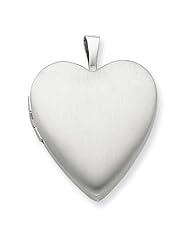 Sterling Silver 20mm Satin Heart Locket