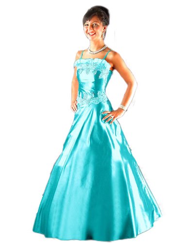 Envie/Paris – 1007 ANNA Abendkleid Ballkleid 2-teilig in Türkis Gr.38-44