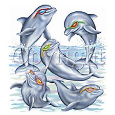 Dolphins/Sunglasses Adult T-Shirt