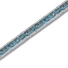 Full of Sparkle 16.75 carats total weight Princess Cut London Blue Topaz... by Peora