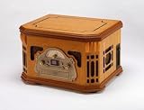 WOODEN RETRO NOSTALGIC MUSIC CENTRE TURNTABLE CD LIGHT
