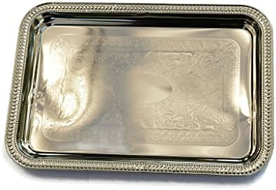 Rectangular Nickel Plated Metal Serving Tray