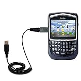 Coiled Power Hot Sync and Charge USB Data Cable w/ Tip Exchange for the Blackberry 8700r - Gomadic Brand