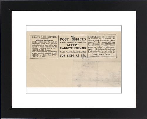 Framed Prints of Printed side of a telegram from Mary Anatomist photo Framed Prints of Printed side of a telegram from Mary Anatomist
