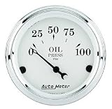 Auto Meter 1628 Old Tyme White Short Sweep Electric Oil Pressure Gauge
