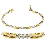 14K Two Tone Gold 1cttw Round Diamond Bracelet