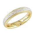 Women's 14K Gold 2-Tone Comfort Fit 4mm Wedding Band