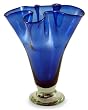 Glass vase, 'Cobalt Patch'